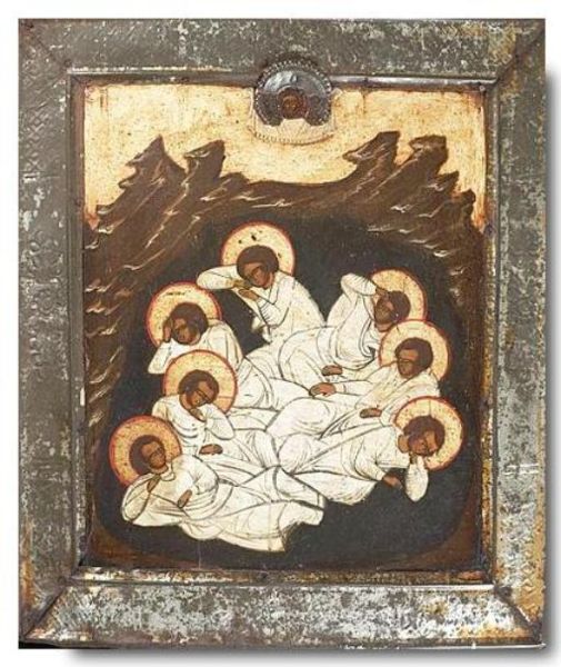 Russian icon of the Seven Sleepers